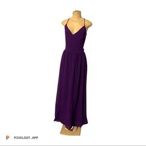 Lulus maxi casual dress dark purple Size S backless.